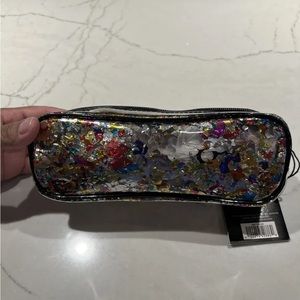 NEW Sephora Makeup Bag Pencil Confetti Clear Case, Makeup & Cosmetics Zip Bag.